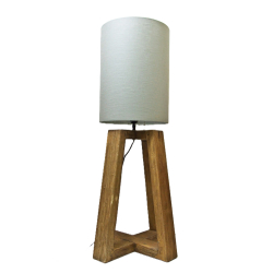 Lampa podłogowa / stołowa Trapez drewno egzotyczne 95cm